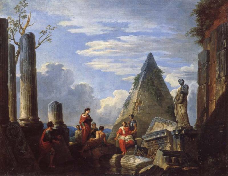 Giovanni Paolo Pannini Roman Ruins with Figures